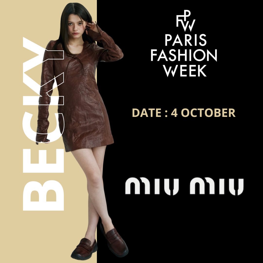 kukkai566's tweet photo. ครั้งแรกของ Becky กับ การร่วมงานกับ miumiu  ใน PFW ตื่นเต้นๆจะมาลุคไหน น่าจับตามองจิงๆ 

#MiuMiuPFWxBecky
#MiuMiuSS27
#beckysangels 
#ParisFashionWeek https://t.co/UdLMHQNsyJ