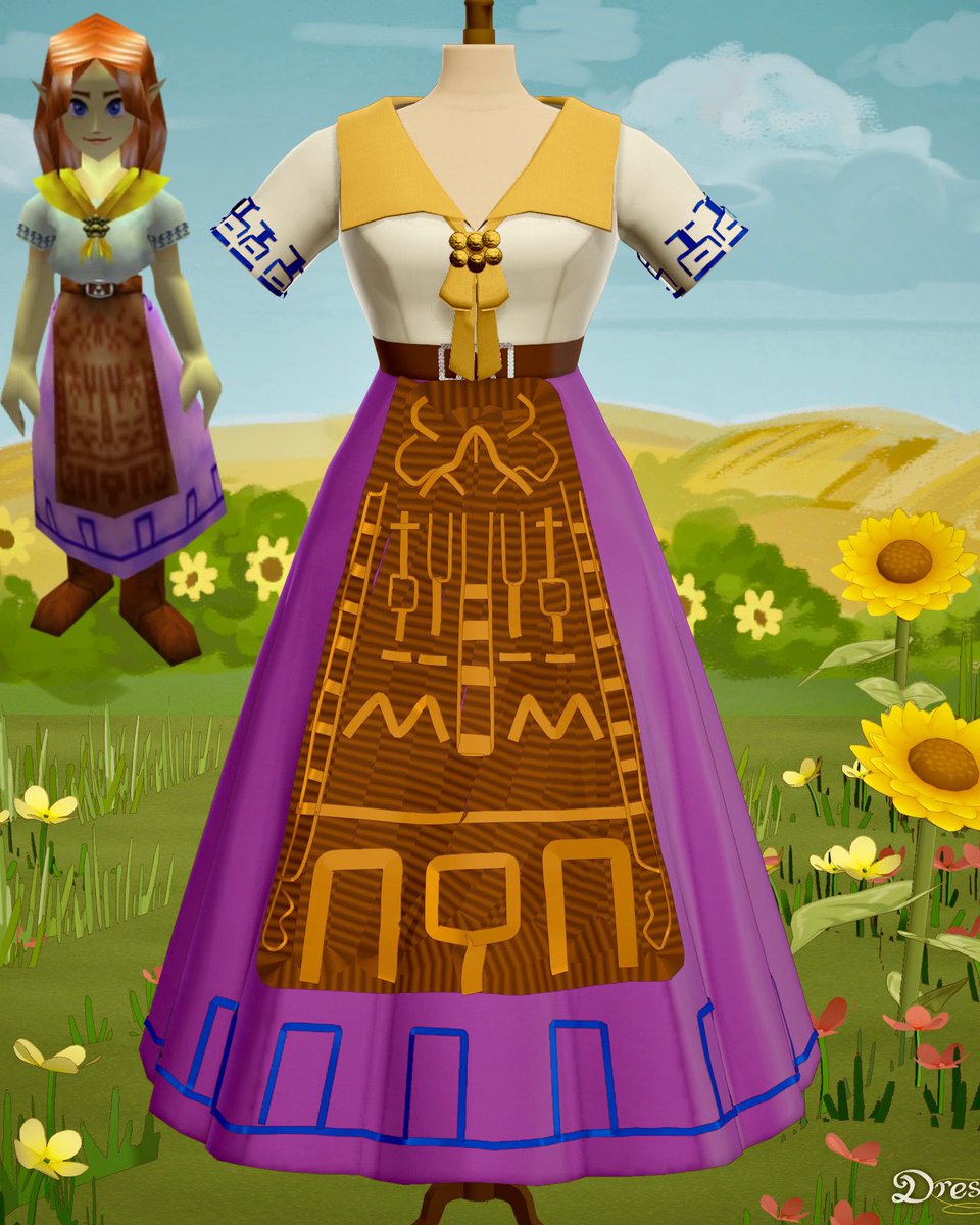 twilisita's tweet photo. made an ocarina of time malon dress in dressmaker https://t.co/S0P3mhU4px
