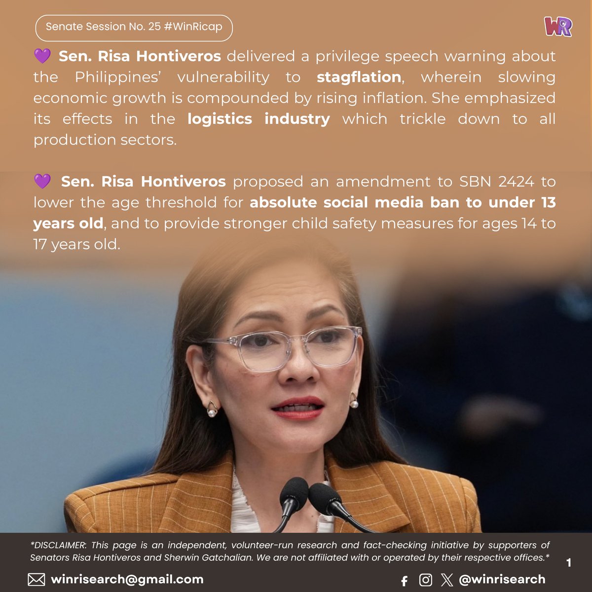 WinRisearch's tweet photo. Senate Session No. 25 #WinRicap

Mentioned ang work spouse sa privilege speech?

Find out what WinRi did at the plenary yesterday. The Senate’s Mowm and Dawd kept the floor in check. 💜❤️

#WinRi #RisaNa2028 https://t.co/XaE8KdlVp9