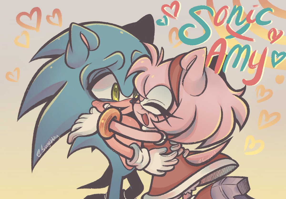 theirlsurge's tweet photo. Sonamy! 

#sonicthehedgehog #amyrose 
#sonamy #sonic https://t.co/R9c87qYKlR