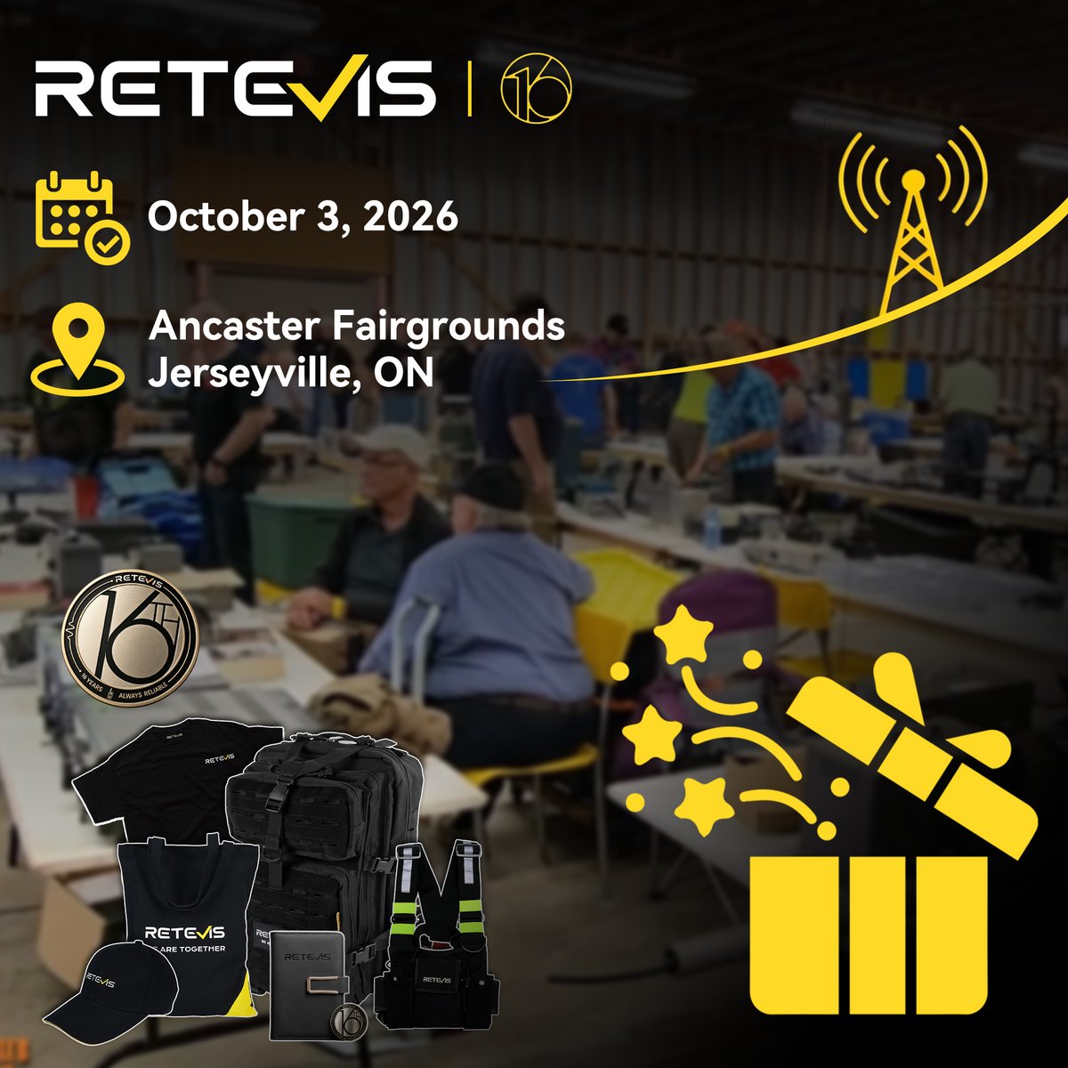 ailunce's tweet photo. 🎁 Want limited 16th Anniversary merch? Comment “16 Years of Reliable RETEVIS”!
🇨 We’ll be at HARC Hamfest.
💬 3 online winners
🎁 On-site gifts at the RETEVIS booth
#Retevis16thAnniversary #HARCHamfest #HamRadio #RETEVIS https://t.co/YM2COldqua