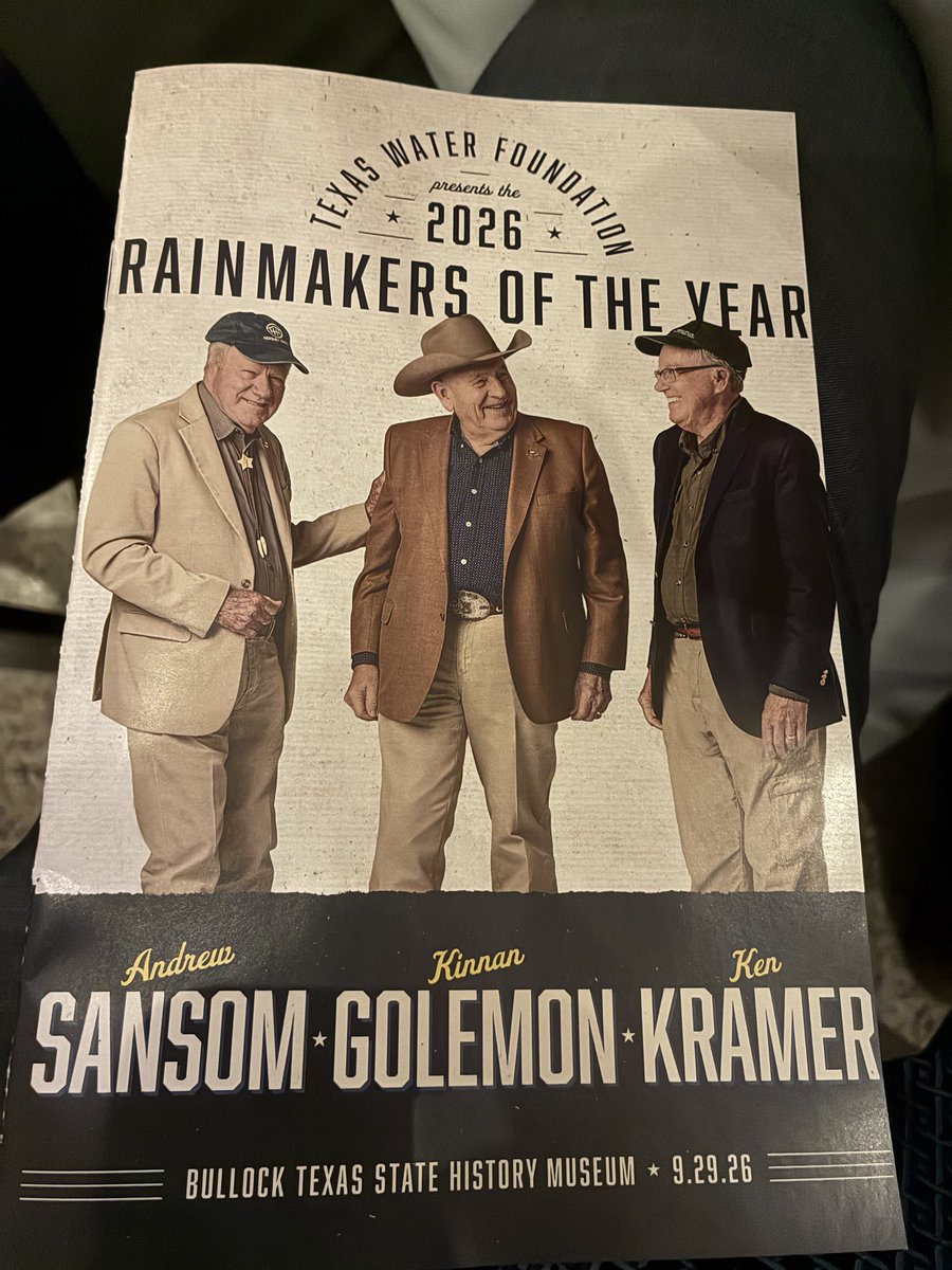 cyrustx's tweet photo. Wonderful evening honoring the rose three water pioneers at rainmakers event with @TexasWaterFND https://t.co/RwgsF563MJ