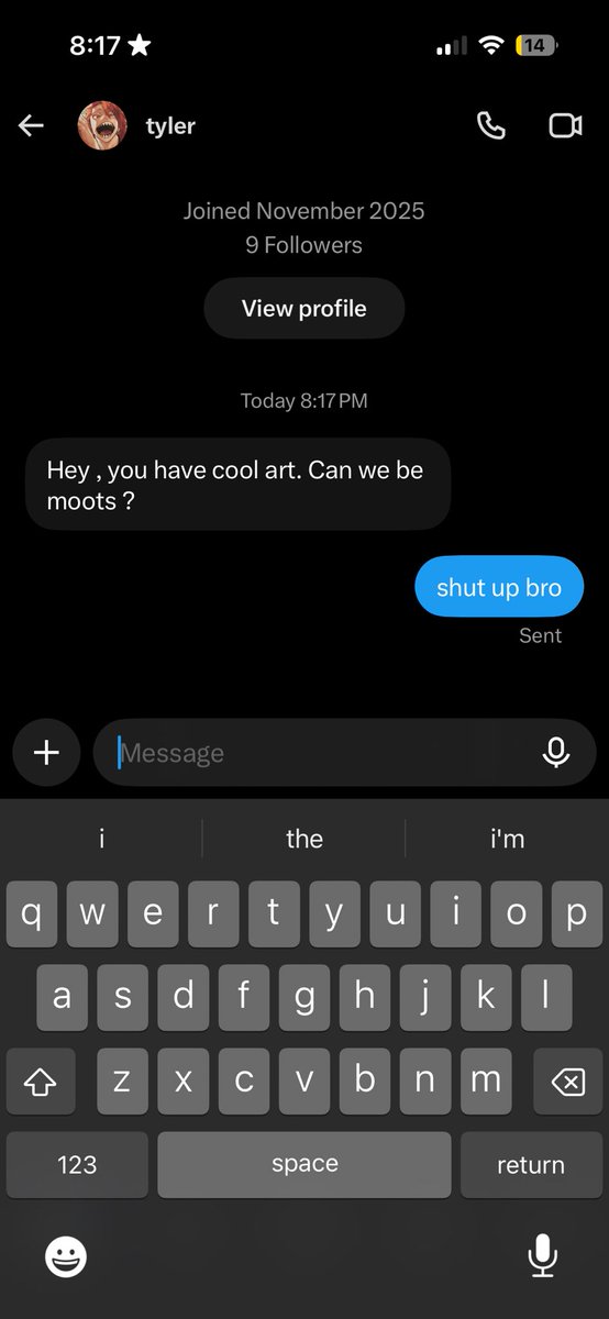 ivorycub's tweet photo. TYLER GET UR ASS OUT OF HERE (my friend) https://t.co/d90jOIkqXa