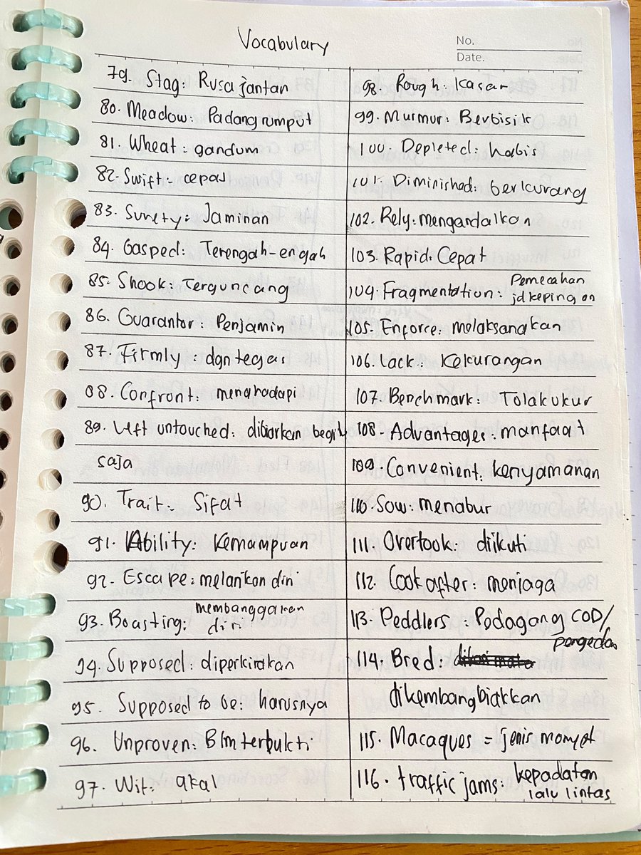 suivieaa's tweet photo. Nyatet vocab tiap tobk https://t.co/veYTsaWJjU