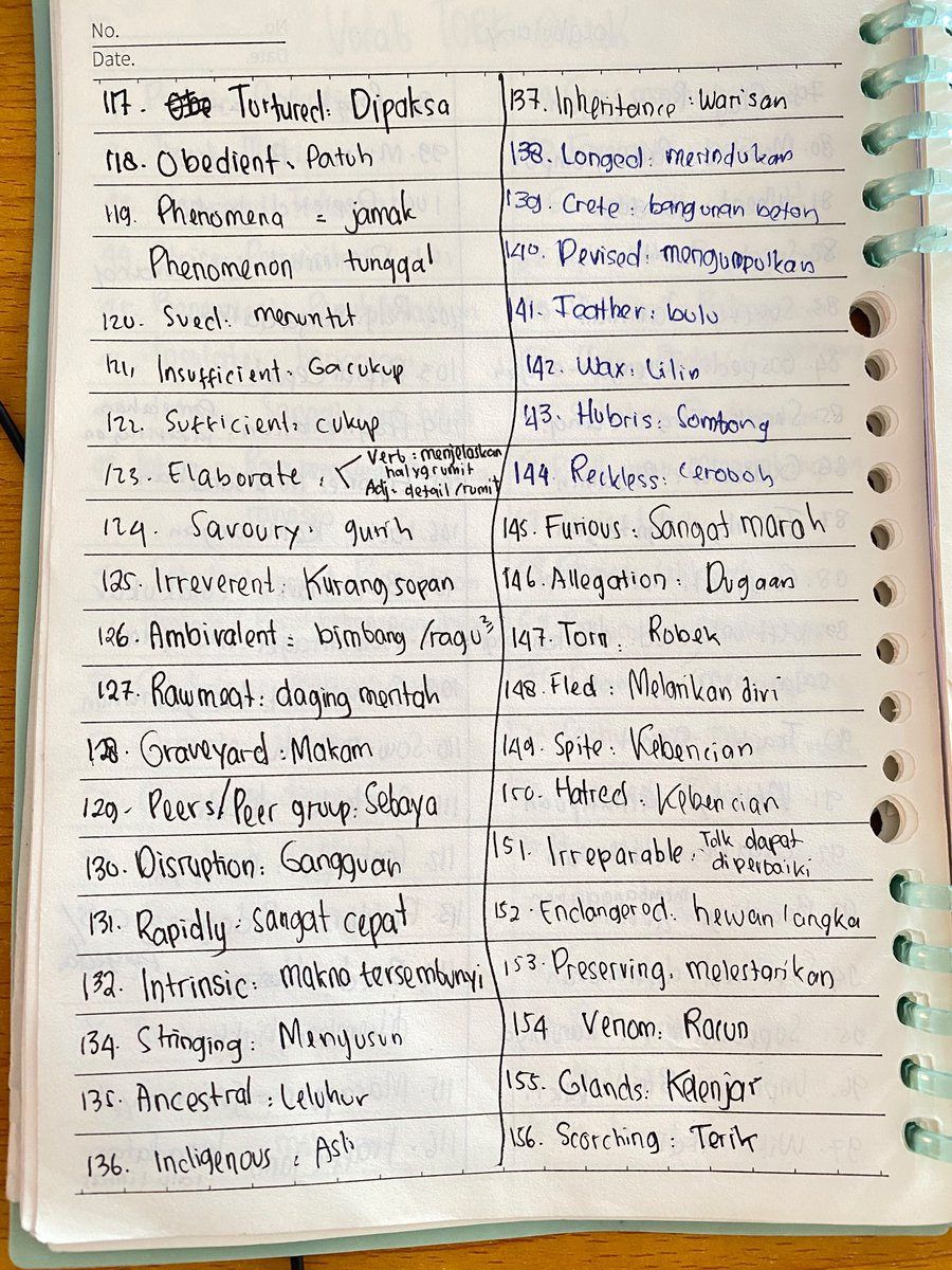 suivieaa's tweet photo. Nyatet vocab tiap tobk https://t.co/veYTsaWJjU