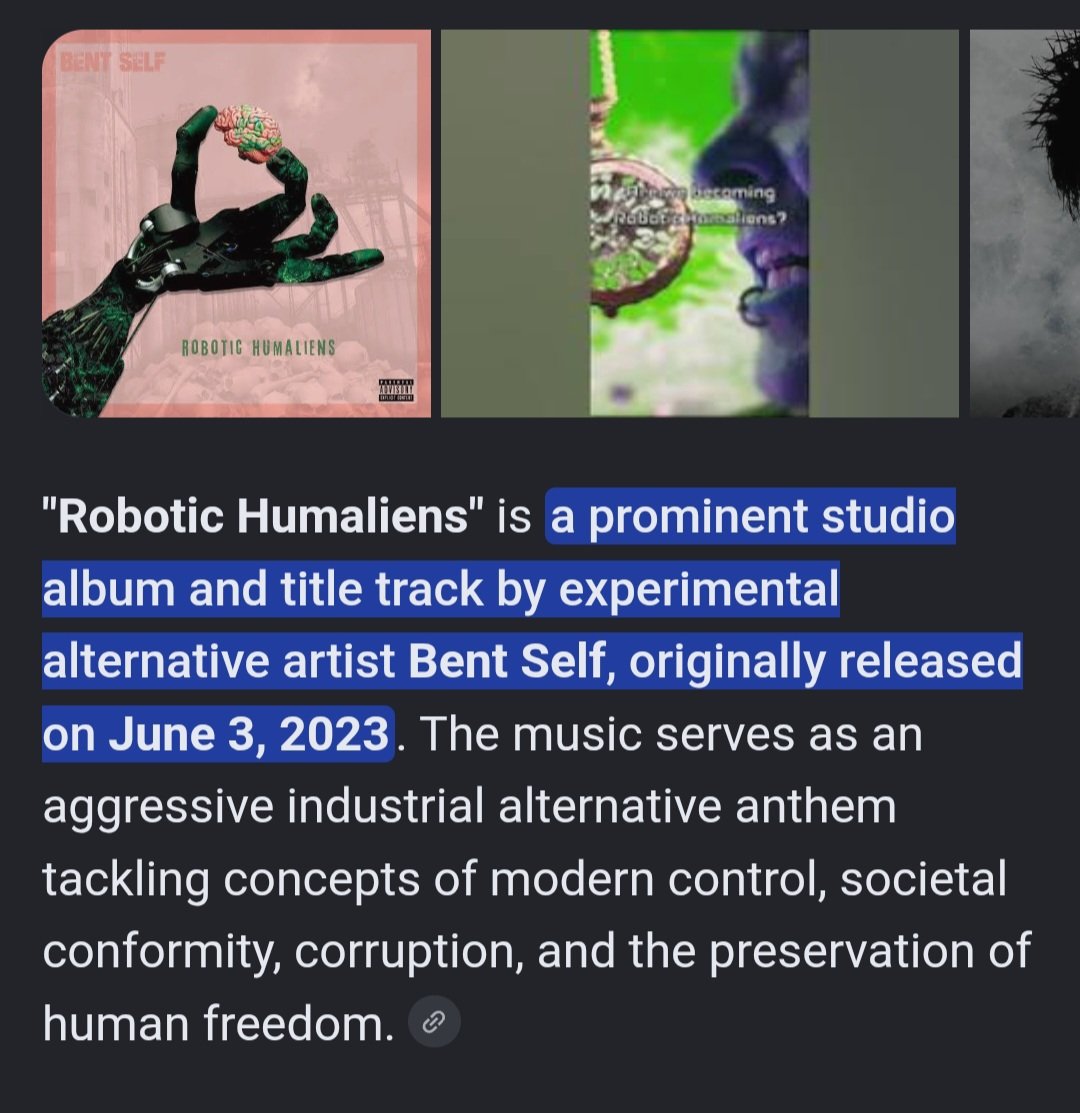 BentSelf's tweet photo. 'YOU DON'T OWN US, SHUT THE FUCK UP' ๐ค
Visuals are waiting here for ya https://t.co/jPJL1P2VJ0
#bentself #RoboticHumaliens #humanfreedom #undergroundalternative https://t.co/al2TSR4GZY