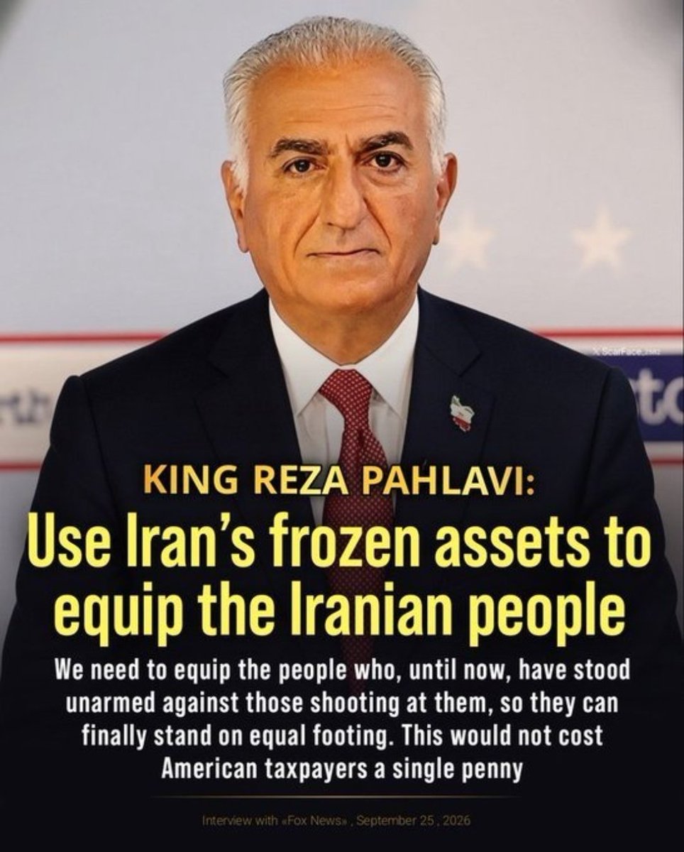 JosueJarpa's tweet photo. Reza Pahlavi is the only hope for the people of Iran. 

Reza Pahlavi is the legitimate King of the People of Iran. 

I hope Iran will be free by the end of 2026 or the beginning of 2027. 

Long Live Free Iran! 🇮🇷🇺🇸🇮🇱

VIVA LA LIBERTAD CARAJO 

#MakeIranGreatAgain #News #FreeIran https://t.co/teH04Nx8ax