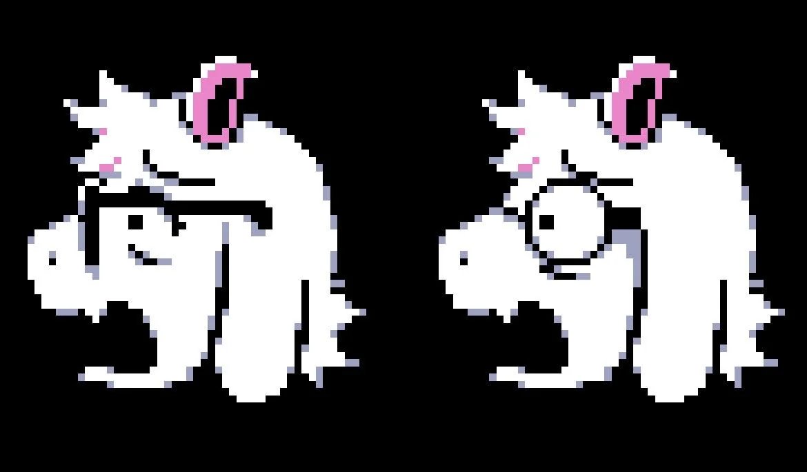 FunkyDoobies's tweet photo. I don't think temmie understands how glasses work https://t.co/wMruEcF58N