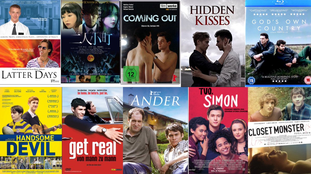 Hanny4190's tweet photo. As a closeted gay man struggling to come out of your closet, here are 10 gay films that you can watch to help you come out.🏳️‍🌈❤️

1. Latter Days (2003)

2. Two Komachis (二人小町) (2021)

3. Coming Out (1989)

4. Hidden Kisses (Baisers cachés) (2016)

5. God's Own Country (2017)

6. Handsome Devil (2016)

7. Get Real (1998)

8. Ander (2009)

9. Love, Simon (Tuo, Simon) (2018)

10. Closet Monster (2015)