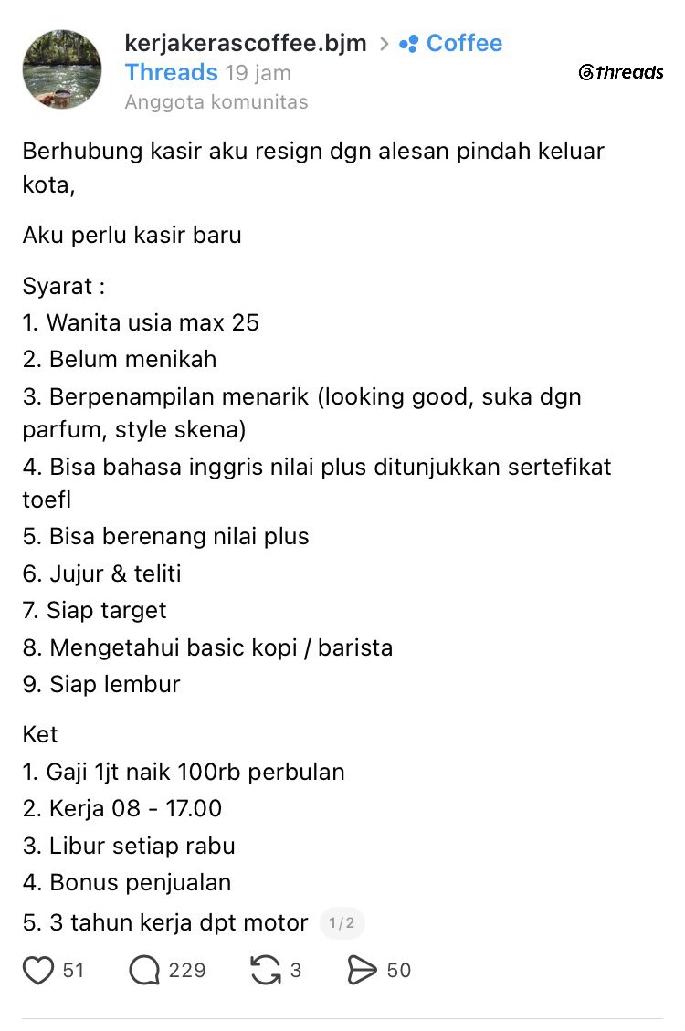 bebekhermes's tweet photo. loker seram😇 https://t.co/RwDYIpHSIX
