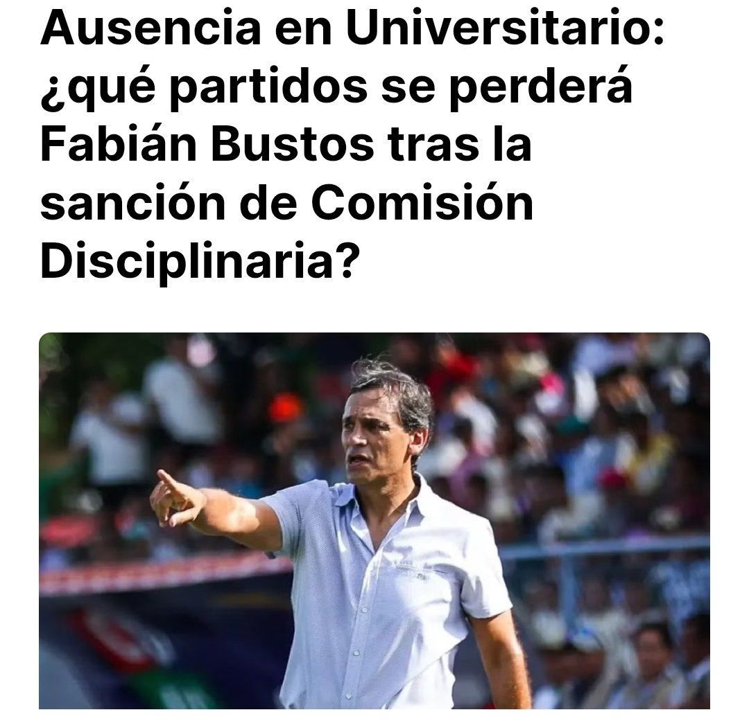 blanquiazulhora's tweet photo. Veamos ahora si en realidad no hay favoritismos en la FPF. Si llega el Sr. Fabian Bustos, pues deberá cumplir sus 3 fechas de suspensión que aún le restan por cumplir. Vamos a ver si se cumplen. ¿ustedes que creen, las cumplirá? https://t.co/nEkaEKMH74