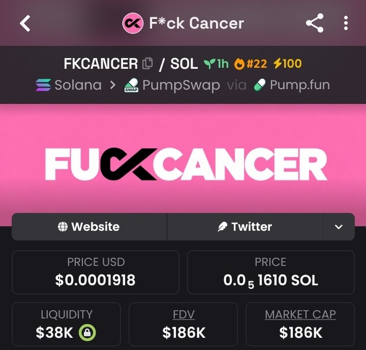 1_ALPHADESK's tweet photo. Secured a massive move with $FKCANCER

Entry:$20k
Peak:$186k
Profit:9.3x Profit 

Don't miss the next one-catch these opportunities first in my private TG!

#Solana #CryptoMarket #memecoin https://t.co/MyAB7LutWr