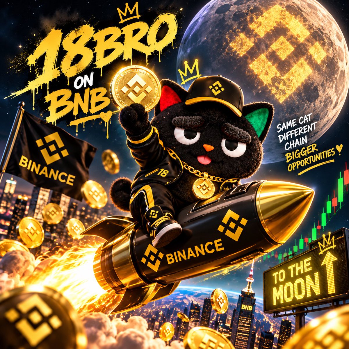 SevenElevenCat's tweet photo. Everyone’s chasing the next meme.

18BRO became a mascot before crypto ever found him.

Now he’s on BNB.

Think about that. 🐈‍⬛🟡

$18BRO
Same cat. Bigger world. 🌎 https://t.co/Ieb4CsQah6