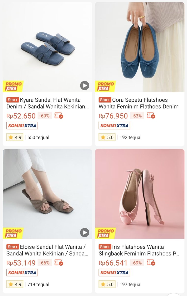 jsongseongs's tweet photo. menurutku toko satu ini tuh worth it dicoba buat yang mau beli flatshoes atau sandal under 100k (undernya under banget nih) tapi tetep nyaman dan kekinian 😉👍 https://t.co/0m7ft22uOT