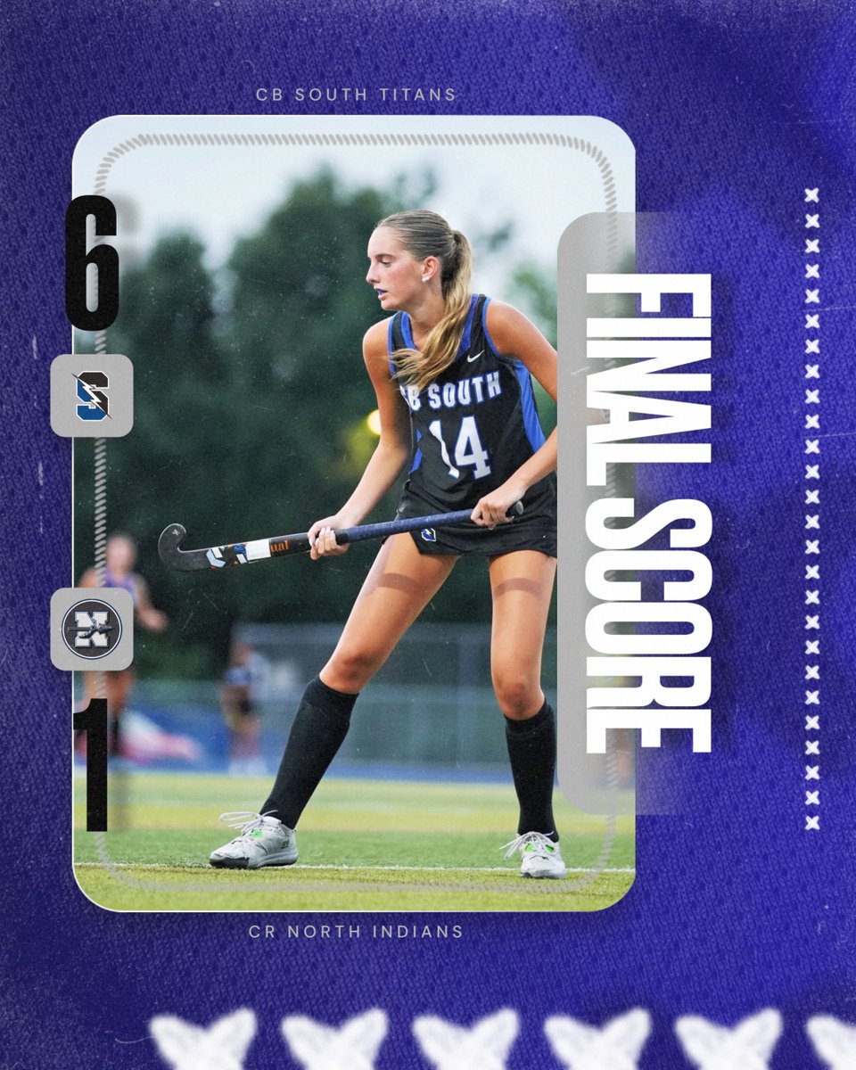 CBSouthTitans's tweet photo. FINAL SCORE: @CBSouthHS Field Hockey rolls to victory on Tuesday evening, 6-1, over visiting CR North in @SOLsports @PIAASports play! #TitansWin #ROW #Believe #CBSouthAthletics https://t.co/5ENPlFfHU1