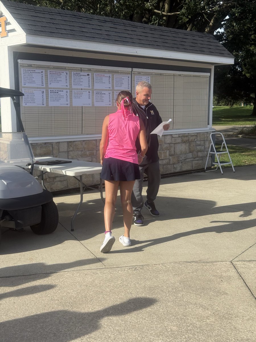 STMGGolf's tweet photo. STM had regionals today at the U of I blue course. Maggie Klein had her all time low of 101 and is advancing to sectionals! So proud of my girls for grinding it out today. Go Maggie! https://t.co/yuJ0ew6HSl