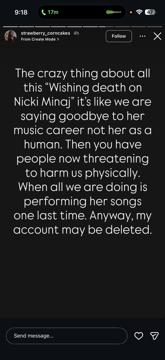 Prince_virgo914's tweet photo. I hate when people pull shady moves against Nicki but suddenly turn into a victim when they feel the whackings

Holding a funeral at ANY capacity for someone who’s very much alive and well is insane. Being a Nicki hater HAS to be exhausting. It’s clear that you don’t understand the concept of Karma..