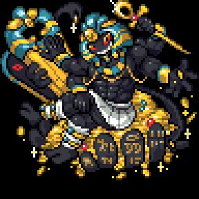 HereAnimations's tweet photo. The creature is done. Collab with nottomention. Cofagrigus/Machamp fusion for Pokémon Infinite Fusion. https://t.co/cIp0vds2mL