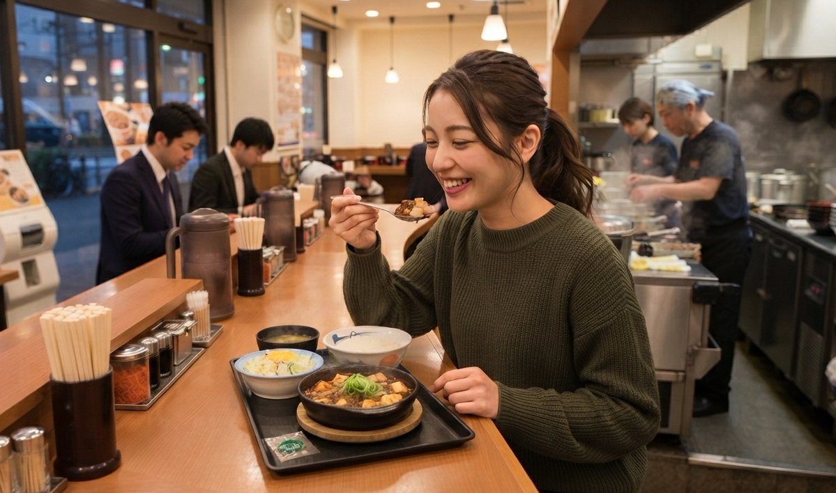 Kuzzila_chan's tweet photo. 『#松屋 から #黒麻婆豆腐定食 販売開始！』
この話題を題材に、地球に降り立った宇宙人が、松屋の漆黒のドロドロした物質に驚愕する様子を描く、架空で空想だけど現実感のあるショートストーリー。『宇宙人が未知のエネルギーと誤認した松屋の黒麻婆豆腐』を創ってみた！
https://t.co/ujI4Xeu2j0 https://t.co/1pOY6BoFqP