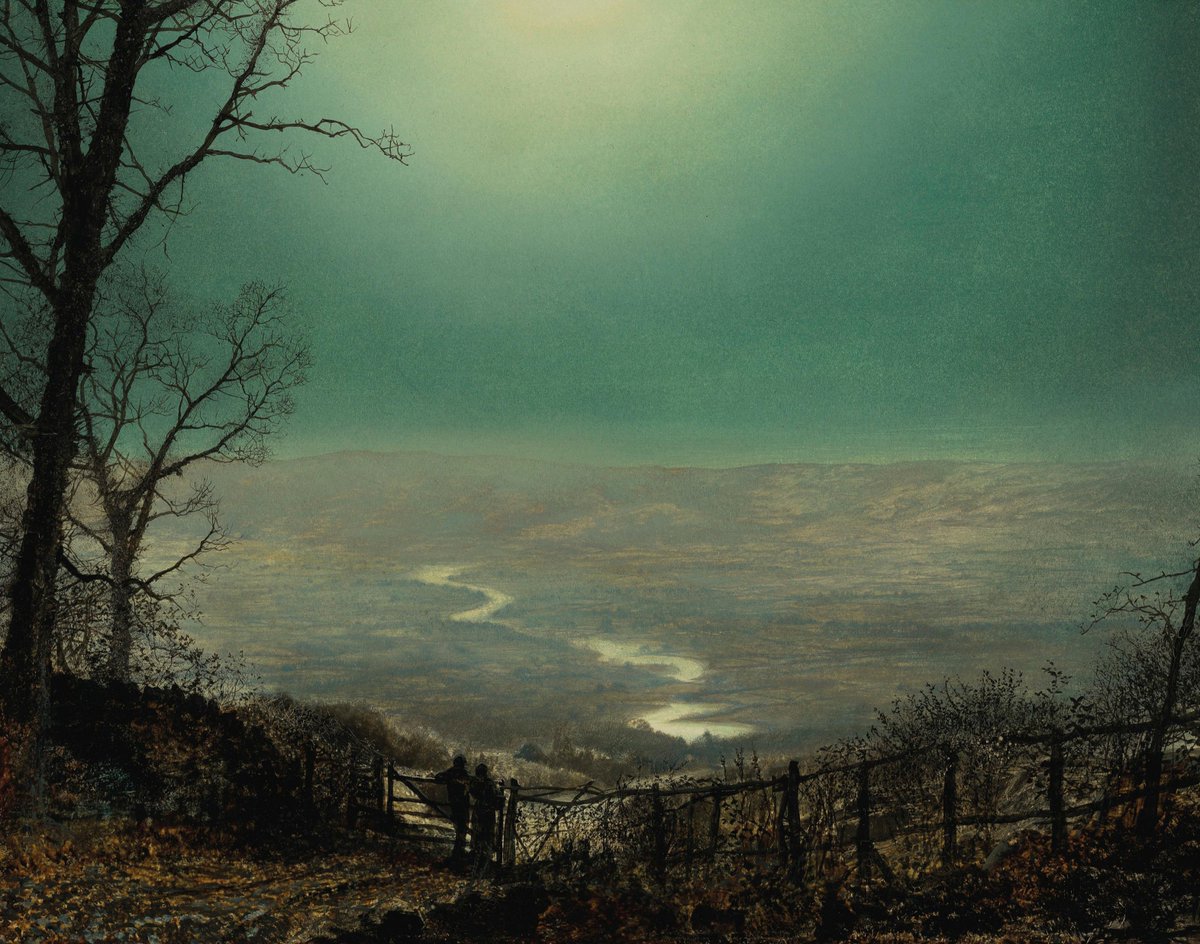 DailyClassicArt's tweet photo. John Atkinson Grimshaw - "Moonlight, Wharfedale" https://t.co/0Vq7nyLAMI