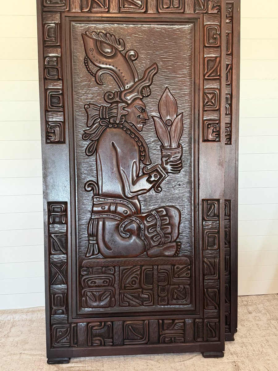 Jason_Brannon's tweet photo. Successful day! The main unit today where we will stage from is organized and ready to start selling out if!
 
Best find so far: four solid mahogany doors, 8+ feet tall, carved in Guatemala. Polished them up today and they cleaned up better than I expected.

Still figuring out what they're worth. Any guesses?
