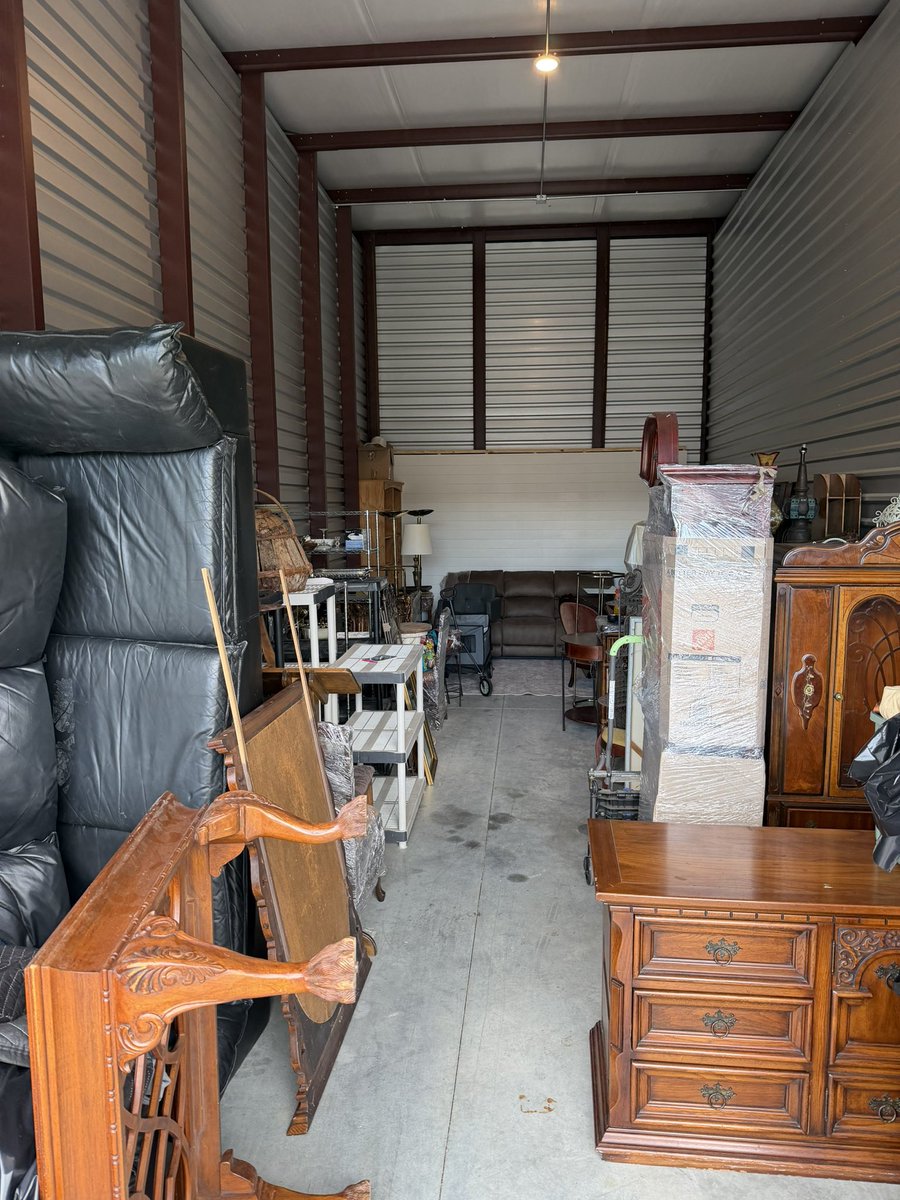 Jason_Brannon's tweet photo. Successful day! The main unit today where we will stage from is organized and ready to start selling out if!
 
Best find so far: four solid mahogany doors, 8+ feet tall, carved in Guatemala. Polished them up today and they cleaned up better than I expected.

Still figuring out what they're worth. Any guesses?