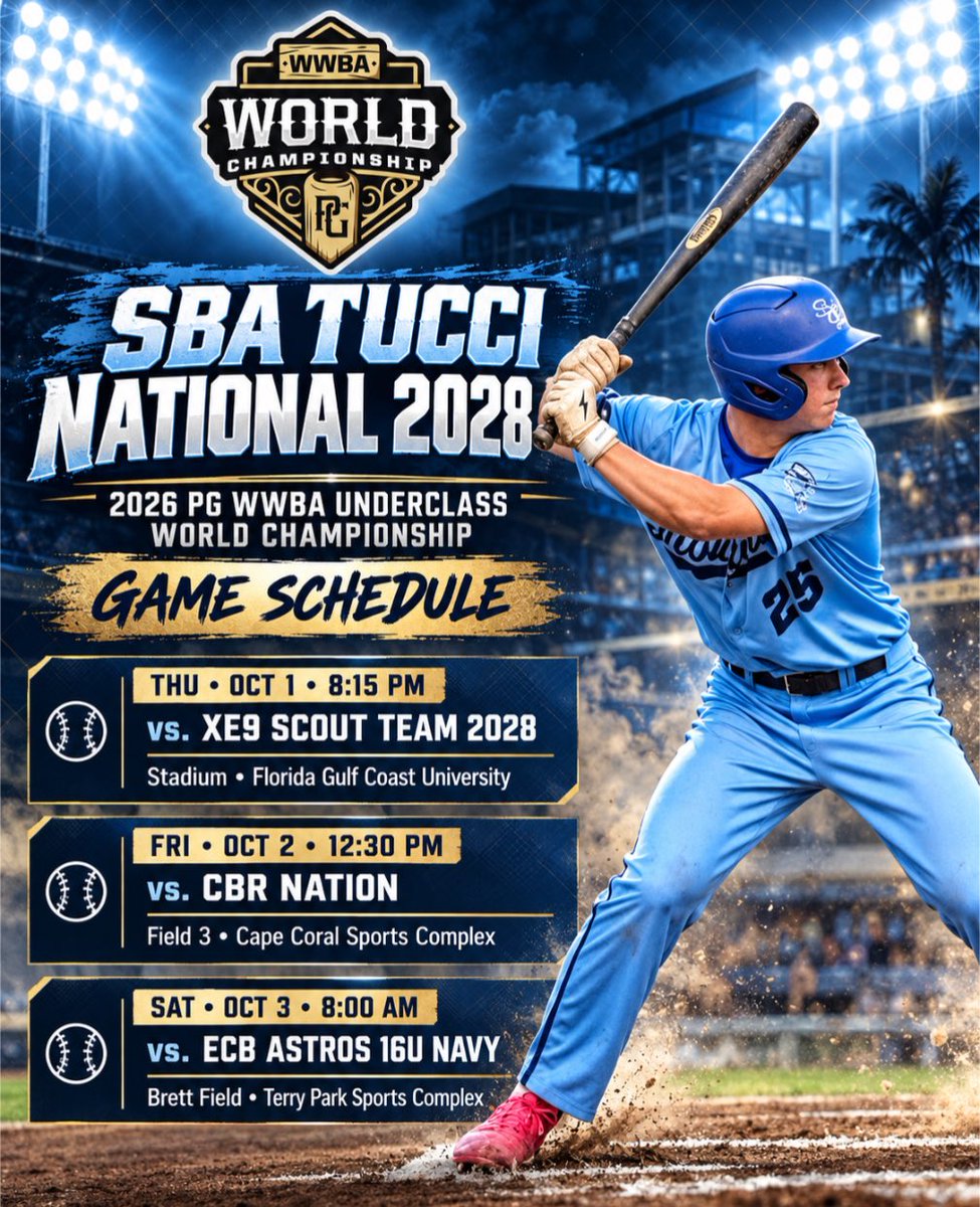 nicky_soares31's tweet photo. Getting some swings in before it all begins and couldn’t be more excited, here is my schedule for this week. I will be wearing number 25 for SBA Tucci 2028 @jarretthompson1 @jakerobbins49 @DWhigham7 @LedgerPBR @PGMidAtlantic @DecaturBasebal1 @SBATheShow https://t.co/g9hlr9tPko