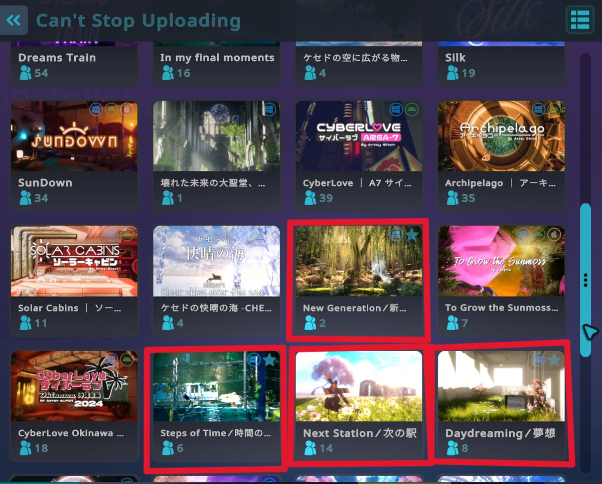 wooharim's tweet photo. VRChatに新しいワールドカテゴリーが追加されました！🥳

なんと、そこに私のワールドが11個も掲載されていました！
これも皆さんが私のワールドにたくさんの関心を寄せてくださったおかげです。本当にありがとうございます！！

サイトにアクセスすると、VRChatスタッフの方々が直接書いてくださった、私のワールドについての簡単な紹介文もご覧いただけます！
https://t.co/kwG9vjHu4Z

みんなありがとう。皆さんのおかげで、最近とても幸せです！

#VRChat #VRC #VRChat_world紹介 #Harimworld