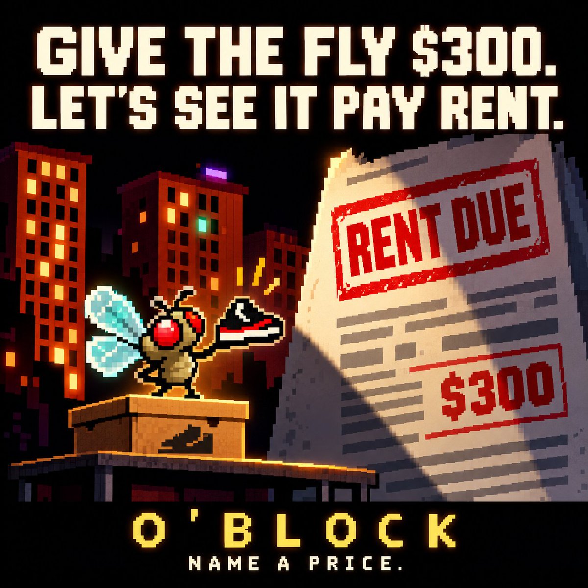 MattBusel's tweet photo. give the fly $300 and a shoebox. let's see it pay rent.

O'BLOCK: flip sneakers, spot fakes, and talk your way from the block to a billion.

Play on https://t.co/P0VkTYltyY: https://t.co/5YgqeFqW3x

Steam release coming soon. https://t.co/BCCvnXr2Oq