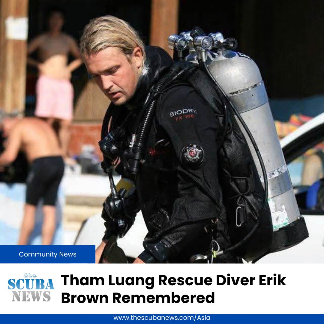 TheScubaNewsAS's tweet photo. Friends and colleagues are paying tribute to Erik Brown, the Canadian technical diver based in Thailand who participated in the extraordinary 2018 Tham Luang cave rescue. 

🤿 👉  https://t.co/DQvFSBLHtY https://t.co/5Dv62q5nXg