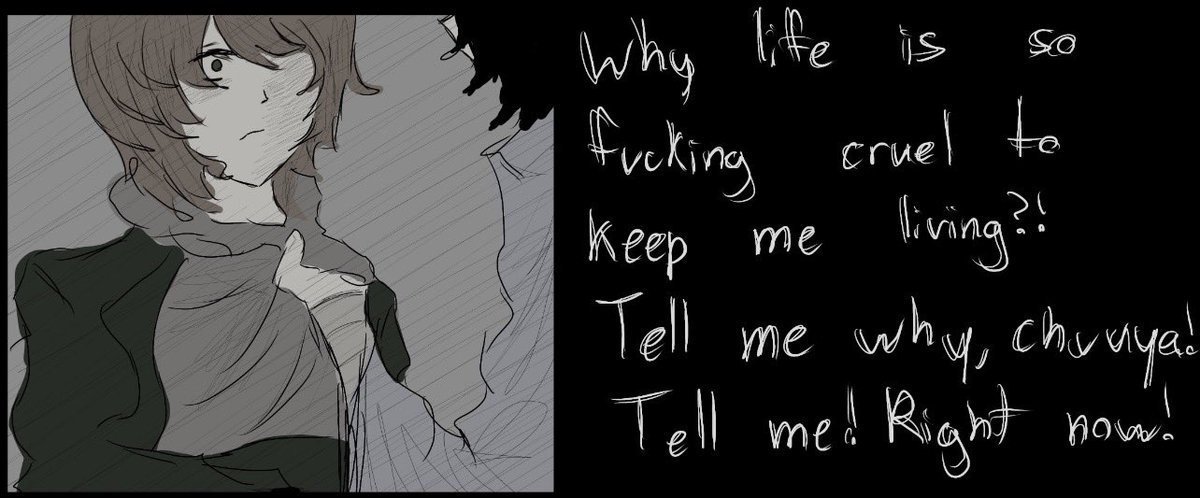 Lobotomizedzai's tweet photo. testing ways to post comics =.=
#dazai #chuuya #bsd https://t.co/V6EiWfdSia