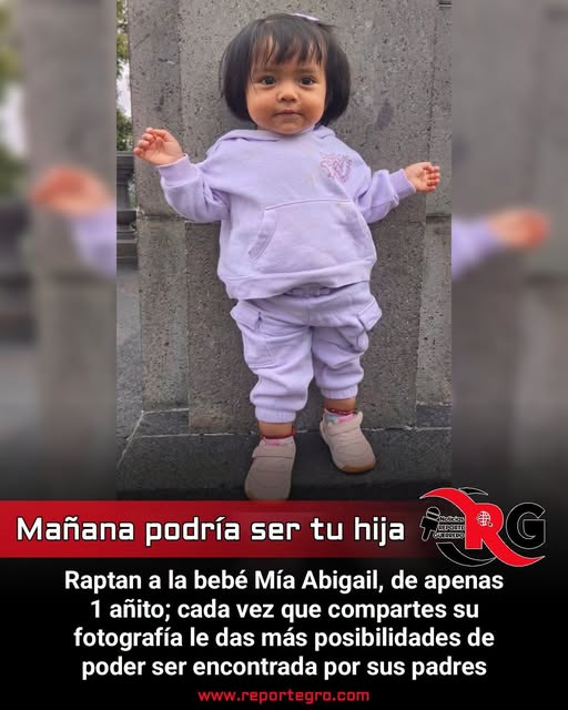 lunadeandromeda's tweet photo. La pequeña tiene apenas un año de edad y permanece sin ser localizada; la Fiscalía del Estado activó una Alerta Amber y pide apoyo urgente para encontrarla
Texto: Noticias Reporte Guerrero 
Acolman, Estado de México, 29 de septiembre de 2026.- Mia Abigail Colin Antonio tiene apenas un año de edad y su familia la busca desesperadamente, luego de que fuera reportada como desaparecida en el municipio de Acolman.
La Fiscalía General de Justicia del Estado de #México activó una #AlertaAmber para contribuir a la localización de la pequeña, cuya integridad podría encontrarse en riesgo.
De acuerdo con el boletín oficial, Mia Abigail fue vista por última vez el 26 de septiembre de 2026, cuando salió de su domicilio en compañía de su madre. Desde entonces no se tiene información sobre su ubicación.
Así es Mia Abigail
- Nombre: Mia Abigail Colin Antonio
- Edad: 1 año
- Fecha de nacimiento: 22 de julio de 2025
- Estatura: 0.76 metros
- Peso: 10 kilogramos
- Complexión: Robusta
- Tez: Morena clara
- Cara: Ovalada
- Cabello: Negro y lacio
- Cejas: Pobladas
- Ojos: Café claro, medianos
- Nariz: Recta
- Boca: Mediana
- Labios: Gruesos
- Mentón: Oval
- Señas particulares: Ninguna
- Vestimenta: Se desconoce
Las autoridades solicitaron a la ciudadanía mantenerse atenta y proporcionar cualquier información que pueda ayudar a establecer el paradero de la menor.
📞 Emergencias: 911
📞 Locatel #CDMX: (55) 5658 1111
📞 Locatel Estado de México: (722) 167 8808
📞 Alerta Amber México: 800 00 854 00
📞 Alerta Amber Estado de México: 800 89 029 40
Mia Abigail tiene apenas un año. Cualquier dato, por pequeño que parezca, puede ser importante para ayudar a localizarla y que vuelva con su familia. Comparte este reporte. Ver menos