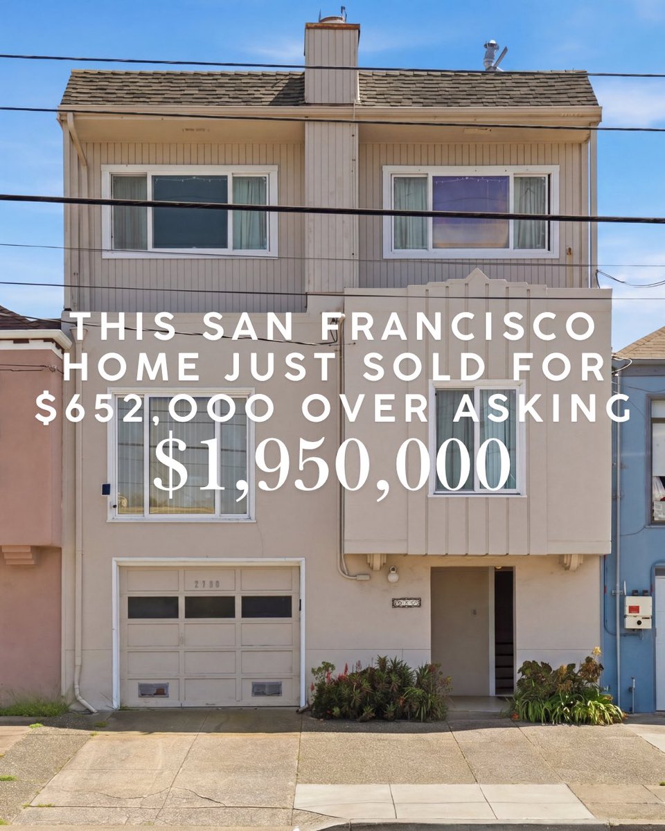 JeremyNavalSF's tweet photo. Thank you S and C for everything over the years and for trusting me with this.
📍 2740 38th Ave, San Francisco
Sold with multiple offers
$652,000 over asking (50.2%)
Sale price: $1,950,000 https://t.co/PDe1GvIZg6