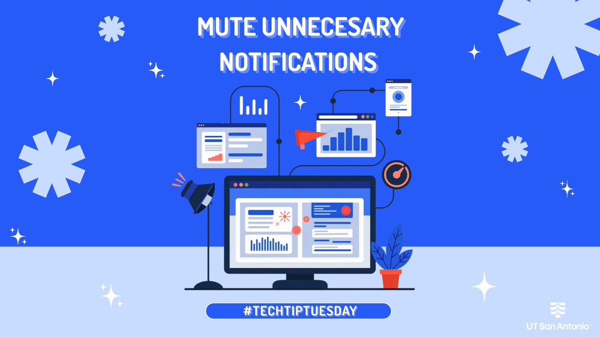 ETS_UTSA's tweet photo. Hey 'Runners! Your phone doesn't need your attention every second. Take a few minutes to turn off unnecessary notifications and reduce distractions. A quieter phone can help you stay focused, study more effectively, and lower daily stress. Happy studying! #TechTipTuesday https://t.co/UEXFsxTfmk