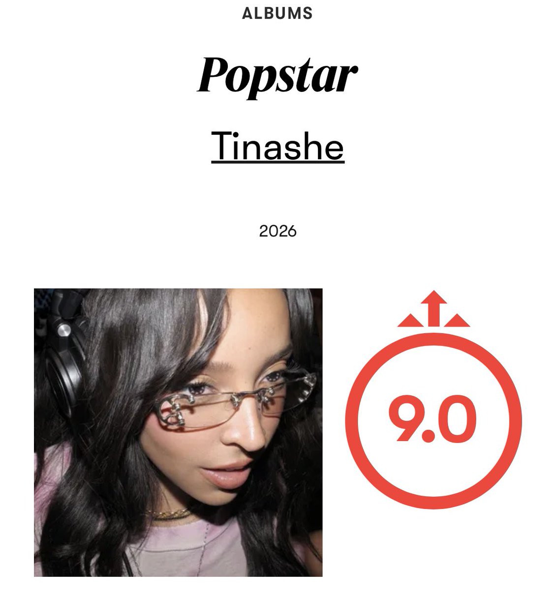 iriptheslitt's tweet photo. ‘popstar’ by tinashe has been given a score of 9/10 by pitchfork https://t.co/EuzmaOXFfy