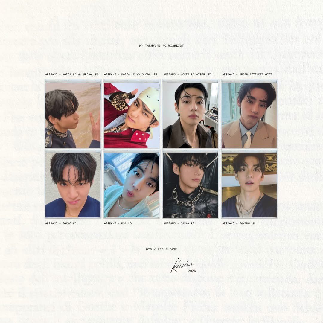 scyysh's tweet photo. wtb lfs

- no to op pls
- preferrably dop

t. taehyung v bts arirang ld pob lucky draw official pc pcs wts lfb wtb lfs wishlist https://t.co/Rut5hWjuDp