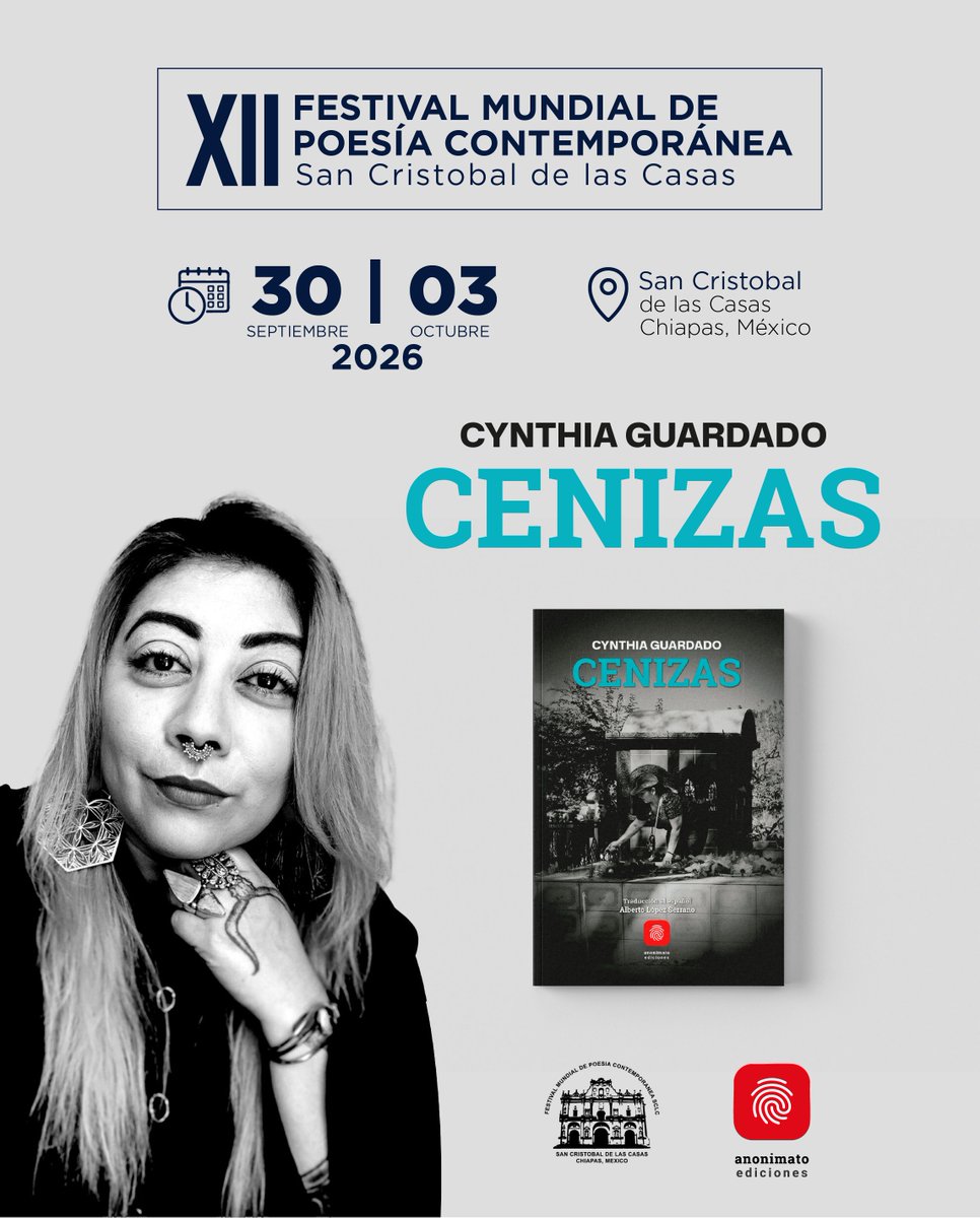 anonimatoed's tweet photo. Cynthia Guardado. Poeta salvadoreña participará esta semana en el 12 Festival Mundial de Poesía C. San Cristóbal, Chispas, México. https://t.co/K05Xe3zdiA