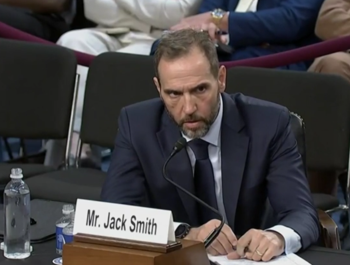 oldguy_steve's tweet photo. Jack Smith, with his "the ends justify the means" style of investigating Donald Trump by illegally searching the phone records of members of Congress, just got his ass handed to him in the Senate committee hearings today. https://t.co/GZv9pirHV5
