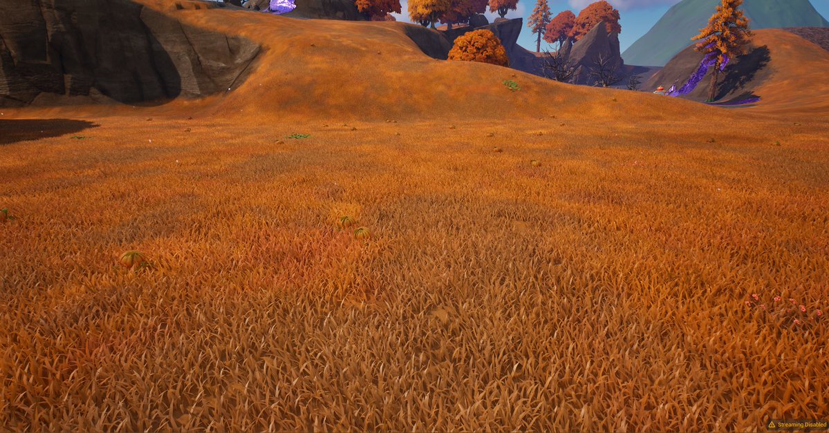 MrTheBozo_UEFN's tweet photo. Progress on the Halloween Landscape Material:

Dead grass &amp; Purple gold paint layers!
(Yes, the purple gold is paintable, it’s not a mask like the Ch6 Gold layer)

Added Pumpkin Foliage to the grass layer

-Remade the rock material
-Changed the road material
-Ported dead trees https://t.co/FbNhx5JtNQ