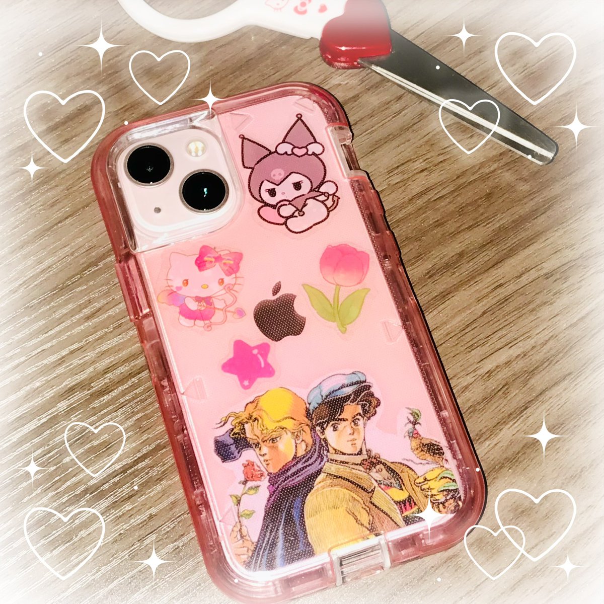 joestarsangel's tweet photo. saw this type of decor on pinterest and thought “wait this is so cute” so here’s mine, a lil bit minimalist (?) I’m not really into having too much stuff on my case 😅 https://t.co/aJ8b2h1Z39