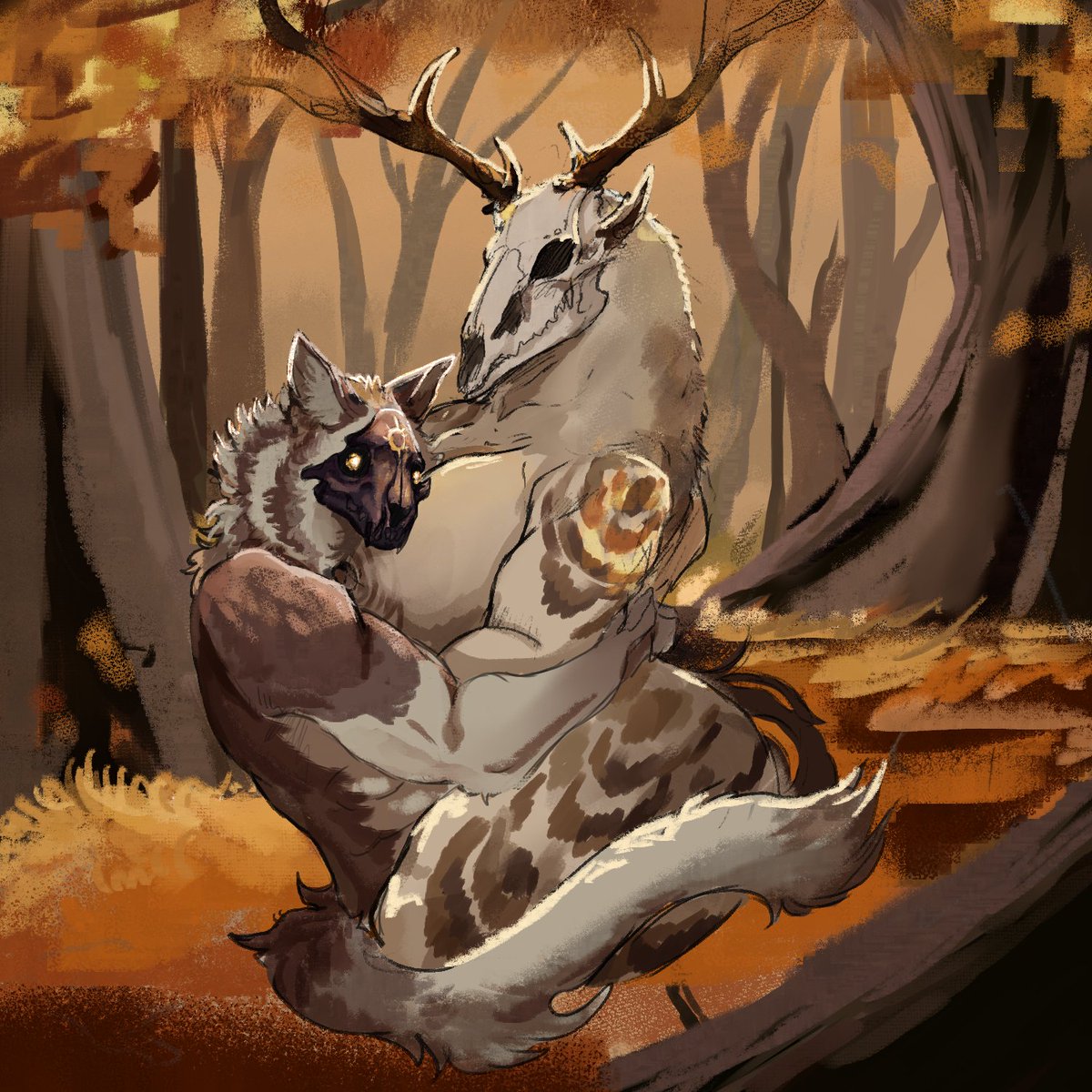 Leshicave's tweet photo. Im only slightly alive anyhow happy fall take this unfinished very rough sketch https://t.co/t34ZFiwafE