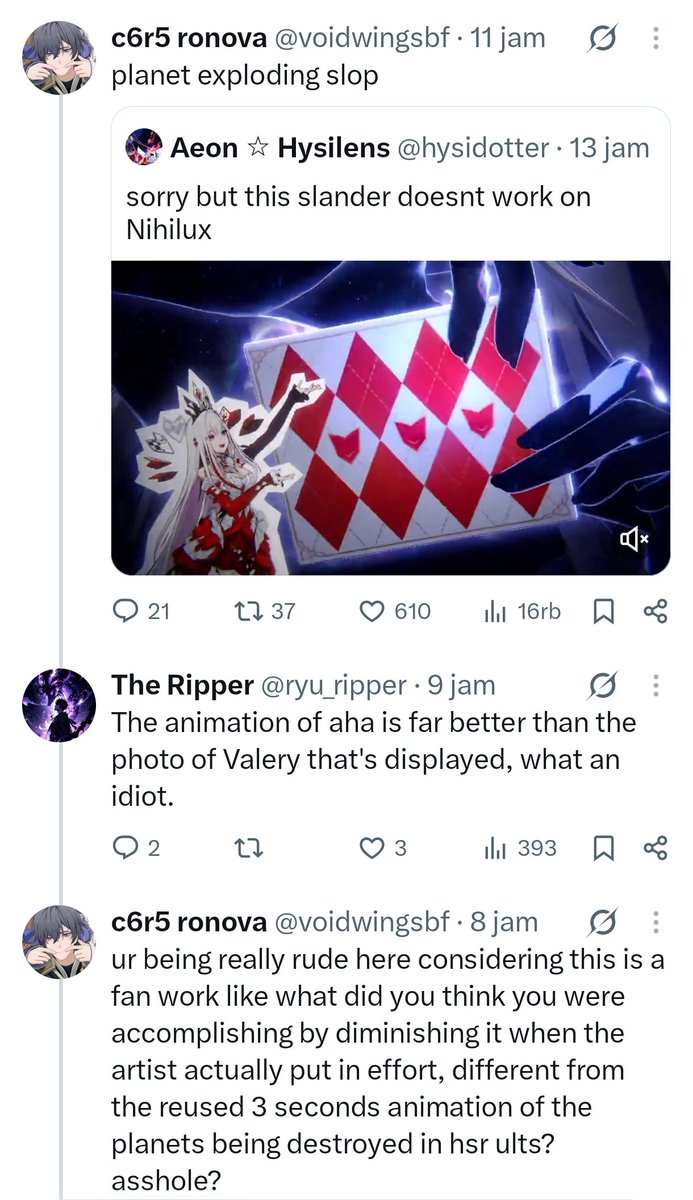 ryu_ripper's tweet photo. Some people complain about why every HSR character bearing the title of "god" absolutely has to use a planet-destroying concept in every one of their animations, it's truly stupid.

#HonkaiStarRail https://t.co/w8YwnIC8g6