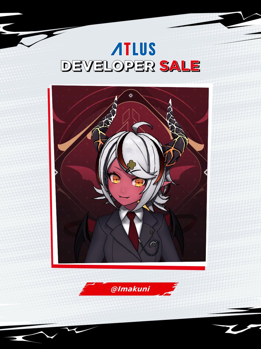 ImakuniVT's tweet photo. Hiya friends! I'll be live on the Official ATLUS West Twitch channel later today (Sept 30th) at 10 am PST (1 pm EST!)
I'm also here to advertise the ATLUS Developer Sale on Steam. Tons of ATLUS titles on sale here: https://t.co/FPSs0GEyzz
#SEGACreator #Atlus #StreamSale #Ad https://t.co/kv39mDu5gz