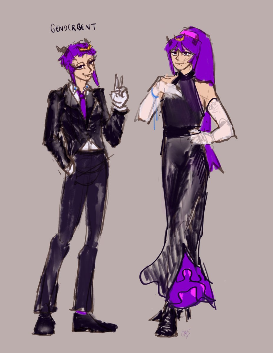 CyanJackals's tweet photo. don't ask me how genderbent wemmbu's hair works https://t.co/8T7A2Qncos