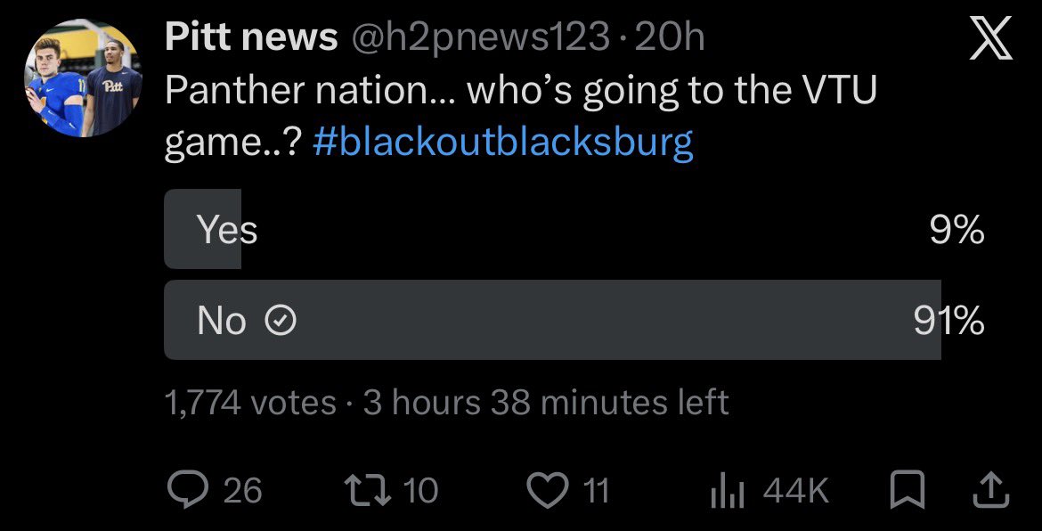 tonytoneset's tweet photo. @h2pnews123 Sorry what Pitt fans? https://t.co/kVY8hEyeMp