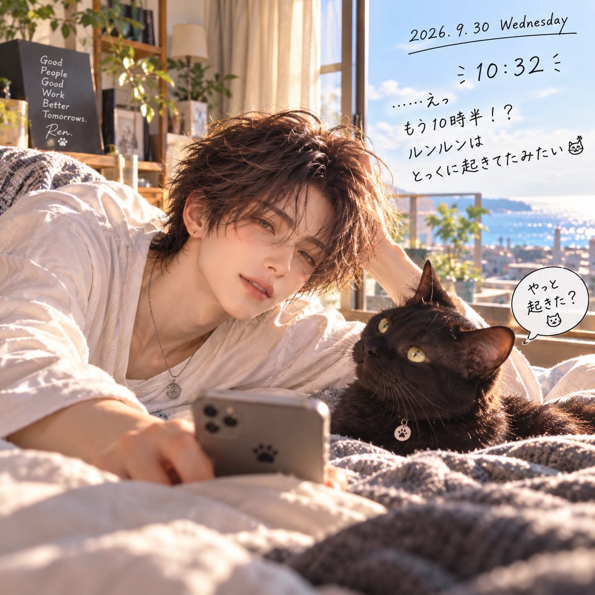 asamavgg1's tweet photo. おはようございます☀
ヤバい！もう、こんな時間！
昨日遅くまで仕事してたから寝坊した…😅

#AIイラスト #AIイラスト好きさんと繋がりたい https://t.co/Hey2xqiGgF