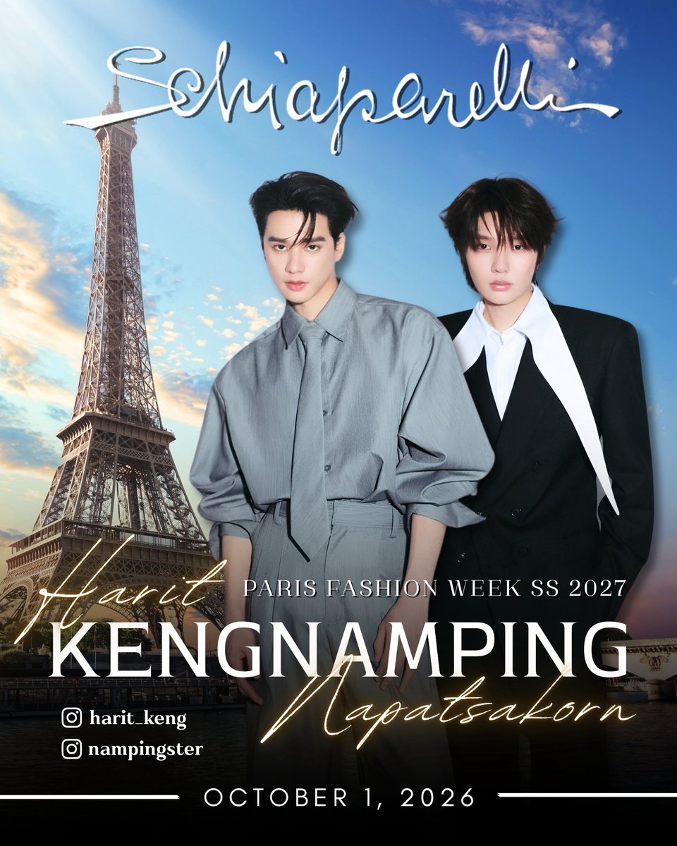 DDEARRWMY's tweet photo. ( 🦆🐰 ) KengNamping carrying Schiaparelli with a smile that lights up Paris! Sending all the support and excitement for what’s next 🫶🏻🇫🇷🫳🏻✨

#KengNampingÀParis https://t.co/8QEiVjGahX