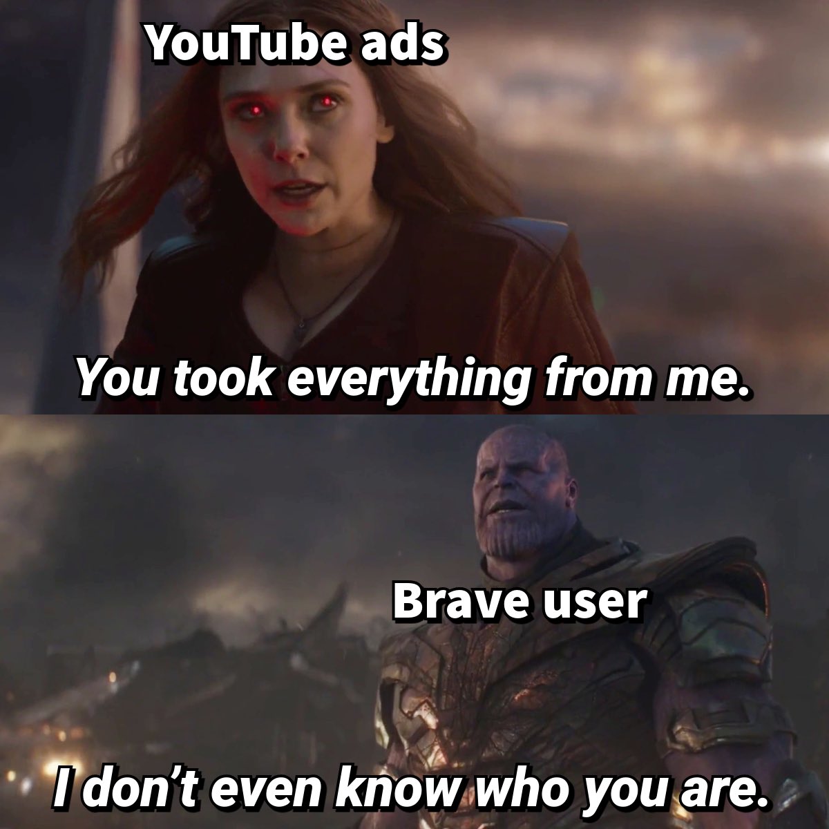 brave's tweet photo. Thwart YouTube’s plan by using Brave. https://t.co/gIB4juij2g