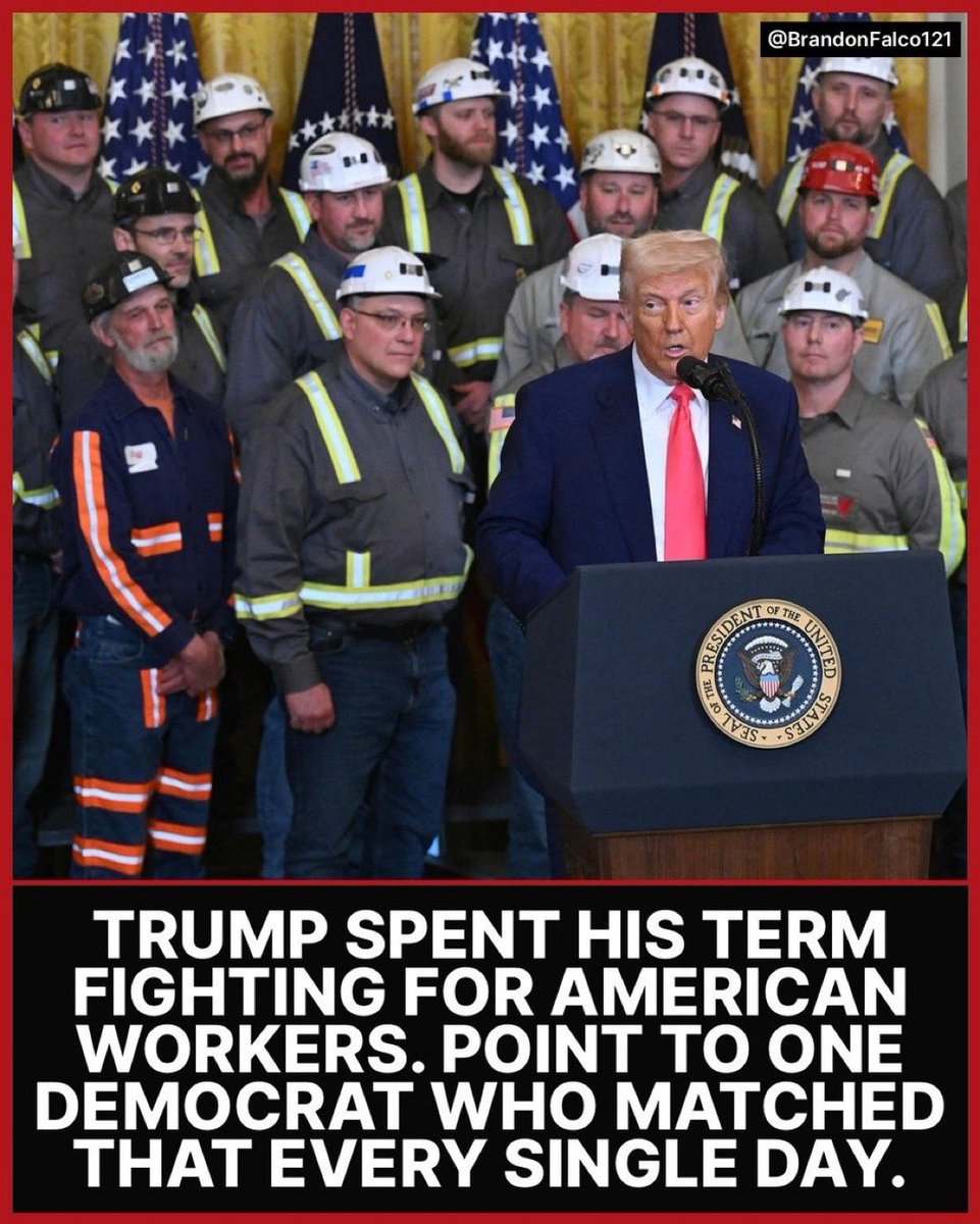 RFK_TruthArmy's tweet photo. Trump has spent his term fighting for the AMERICAN workers.  Can you name one DEMOCRAT  who matched that everyday??  🤔 https://t.co/AhqqlRMZmc