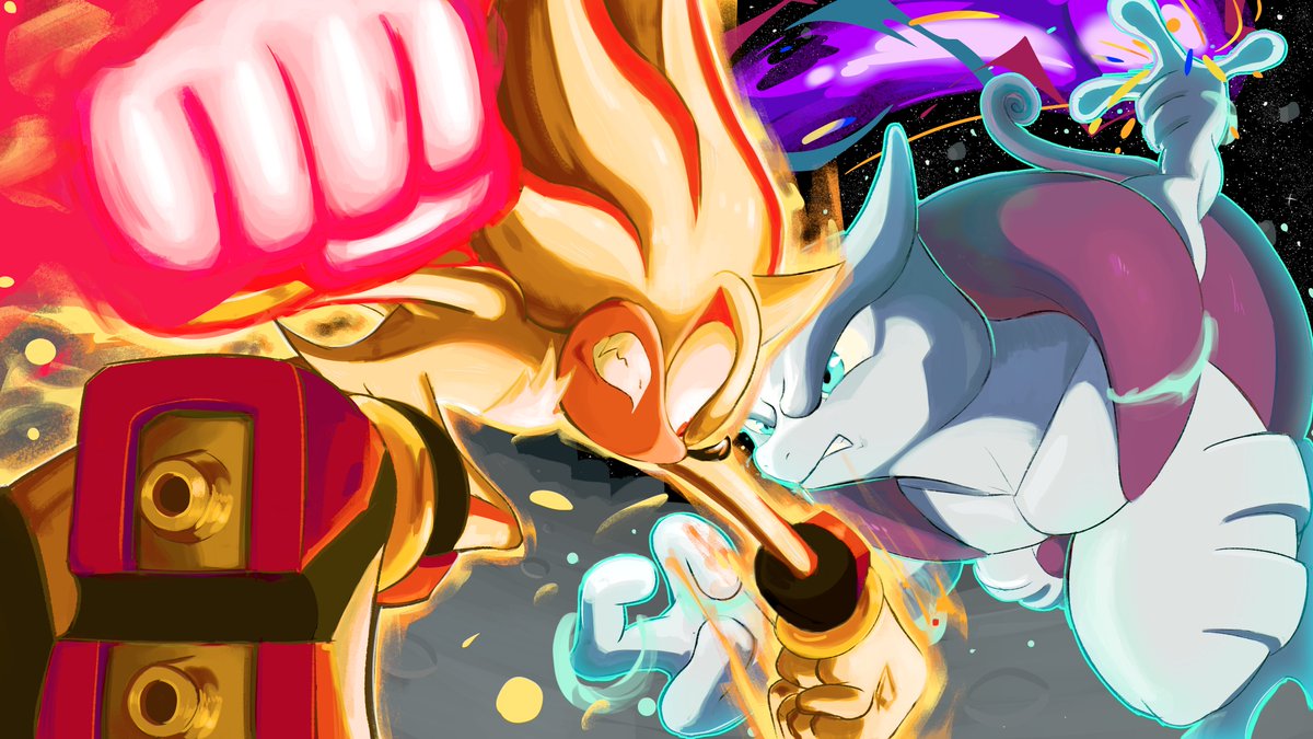 Keksilop's tweet photo. Shadow vs Mewtwo https://t.co/JyCbfTIIxC